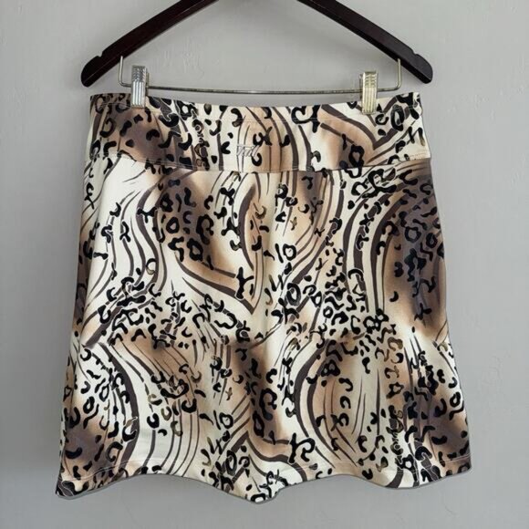 Tail Woman’s Skirt Sz L Brown Animal Print Pickleball Tennis Cheetah Leopard - Picture 3 of 8